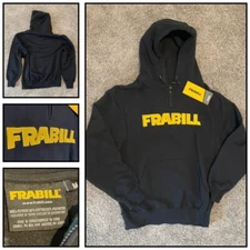 Frabill Sweatshirt Mens M Black Hoodie Ice Fishing Gear Logo Sweater