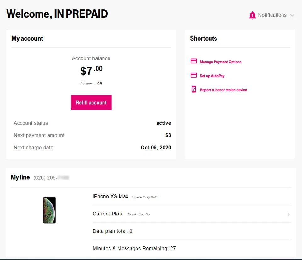 T-Mobile Prepaid Pay As You Go $3/Month Plan and Sim Card $0.1 per Text/Min - Image 2 of 4