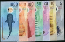 Maldives Set 7 UNC 5 10 20 50 100 500 1000 Rufiyaa 2015-2024 Polymer P A26-36