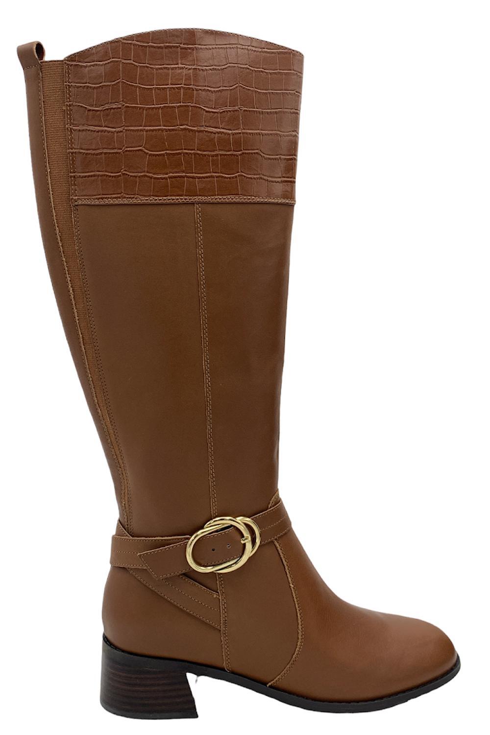 Высокие сапоги Marc Fisher из телячьей кожи среднего размера с голенищами цвета коньяка Hailin 7790₽