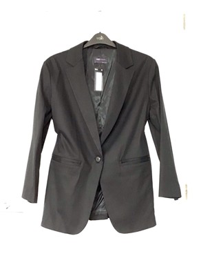 BNWT Marks & Spencer Single Breasted Blazer Jacket UK 14 Cotton Blend Business