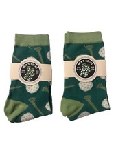 Mens Golf Crew Socks Size 10-13 Foot Traffic Novelty Golf Socks 2 Pairs