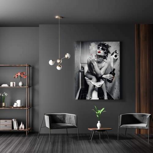 Wandbild | Leinwandbild XXL | Deko Bild | Fotokunst | Crazy Girl | Lustig | Bad - Bild 3 von 6