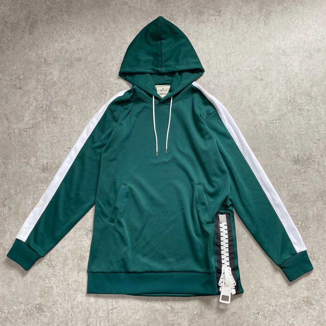 Maison Mihara Yasuhiro Long Hoodie Big Zip Line Designers | eBay