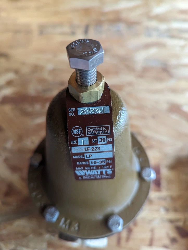 New WATTS LF-223 Pressure Reducing Valve 1" NPT Set 30-psi (G35ADW) - Image 2 of 2