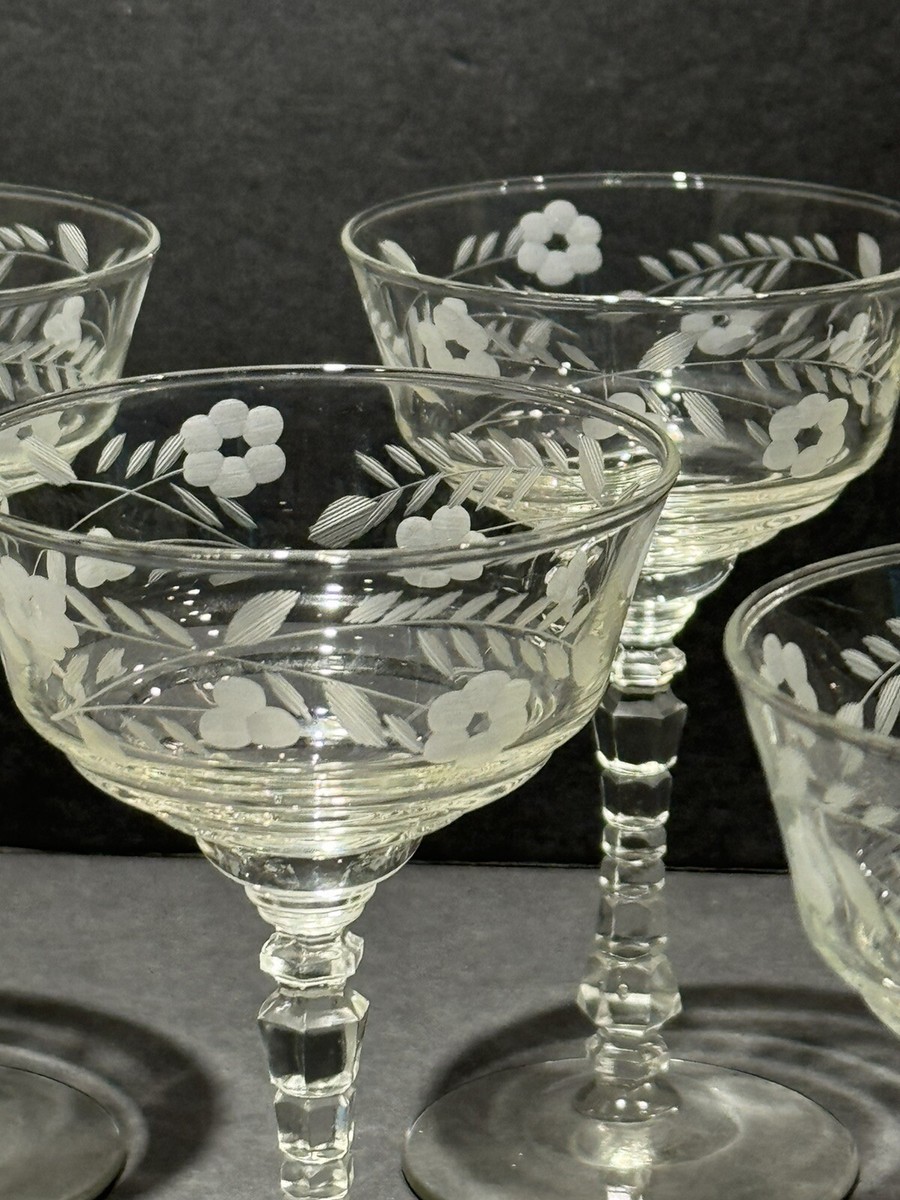 Vintage Libbey Rock Sharpe Cut Crystal Stemware Halifax 3005