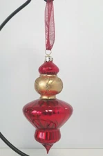 Frontgate Embellished Ornament Glass Christmas Red Unique Large 5"