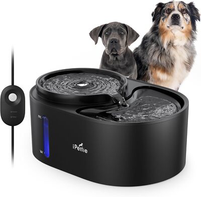 Waterfall Dog Water Fountain, Hygienic 5-stage filtered water,2 drinking heights