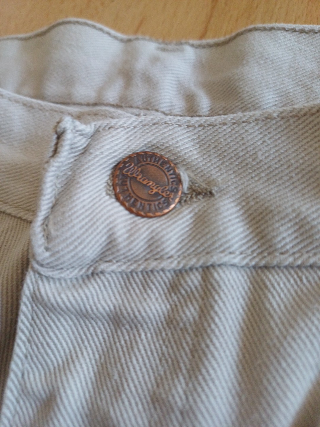 No.308 Wrangler Texas Regular Fit W32 L34 Beige Zip Cotton Unisex Model Vintage image 9