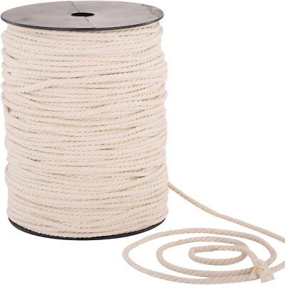 4Mm Creamy Natural Cotton Cord 240 Yards Macrame Rope For Diy Crafts
