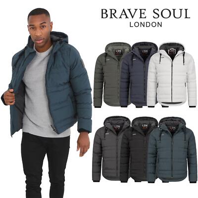Mens Jacket Winter  Hooded Coat with Full-Length Zipper Jacket for Men UK, S-3XL