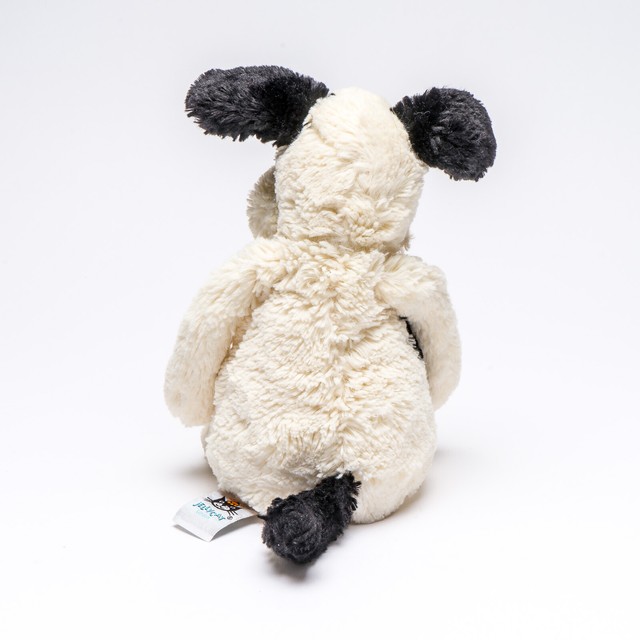 Jellycat London Super Soft Bashful Black & Cream Patch Puppy Dog Plush