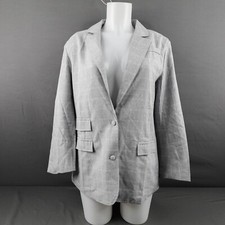 Miss  Beqiri x Misspap Women Blazer 6 Gray Preppy Minimalist Quiet Luxury NEW