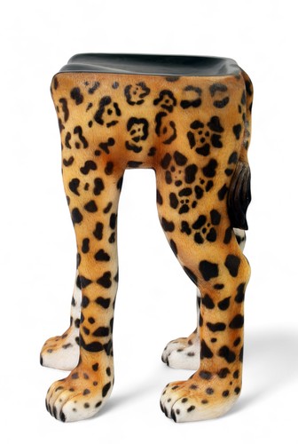 Leopard Bar Stool - Leopard Rainforest Bar Stool - Rainforest Kitchen Decor - Picture 8 of 9