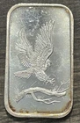 VINTAGE SILVER TOWNE MINT .999 FINE SILVER ART BAR - BALD EAGLE IN FLIGHT