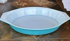 Vintage PYREX  1.5 Quart Turquoise Open Casserole Baking Dish *No Lid*