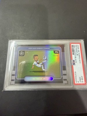 2025-26 Topps UEFA UCC Neymar Jr. 8 Bit Insert Black #’ed 1/10 PSA 9 PSG