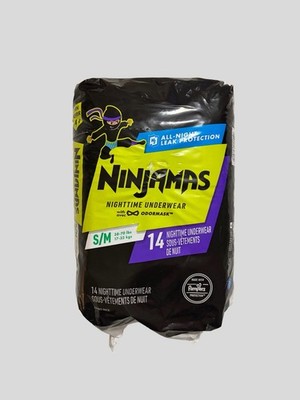 Ninjamas Nighttime Underwear S/M 38 70 lbs Boys Bed Wetting OdorMask 14 Ct