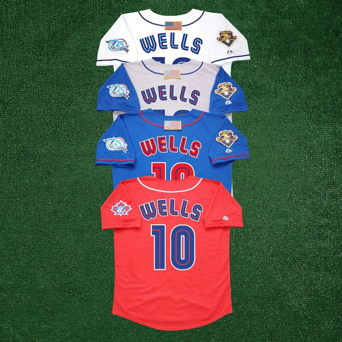 Vernon Wells 2001 Toronto Blue Jays 25th Anniversary Home/Road/Alt