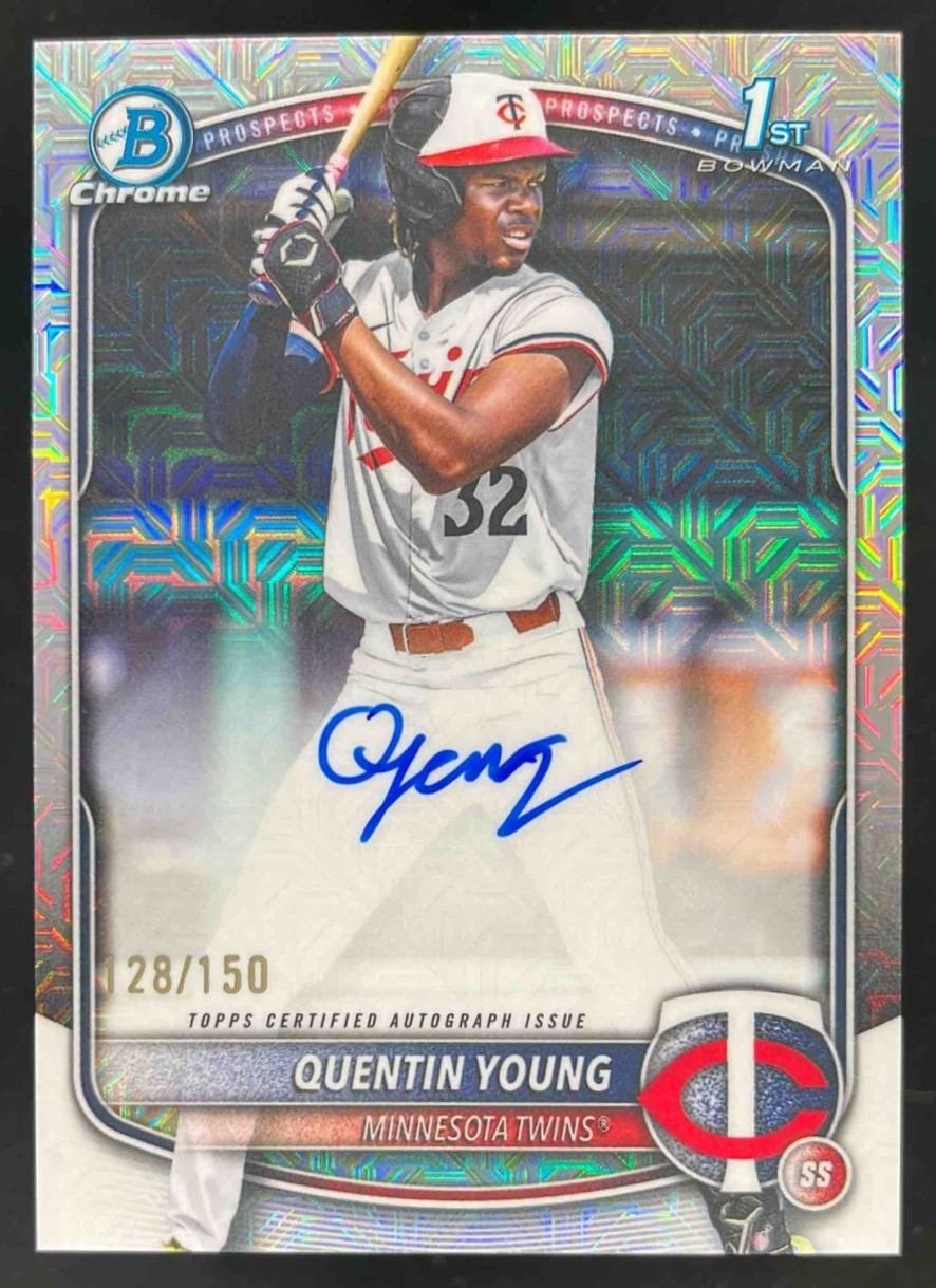 2025 Bowman Draft Quentin Young Chrome Auto HTA Choice Refractor /150 Twins