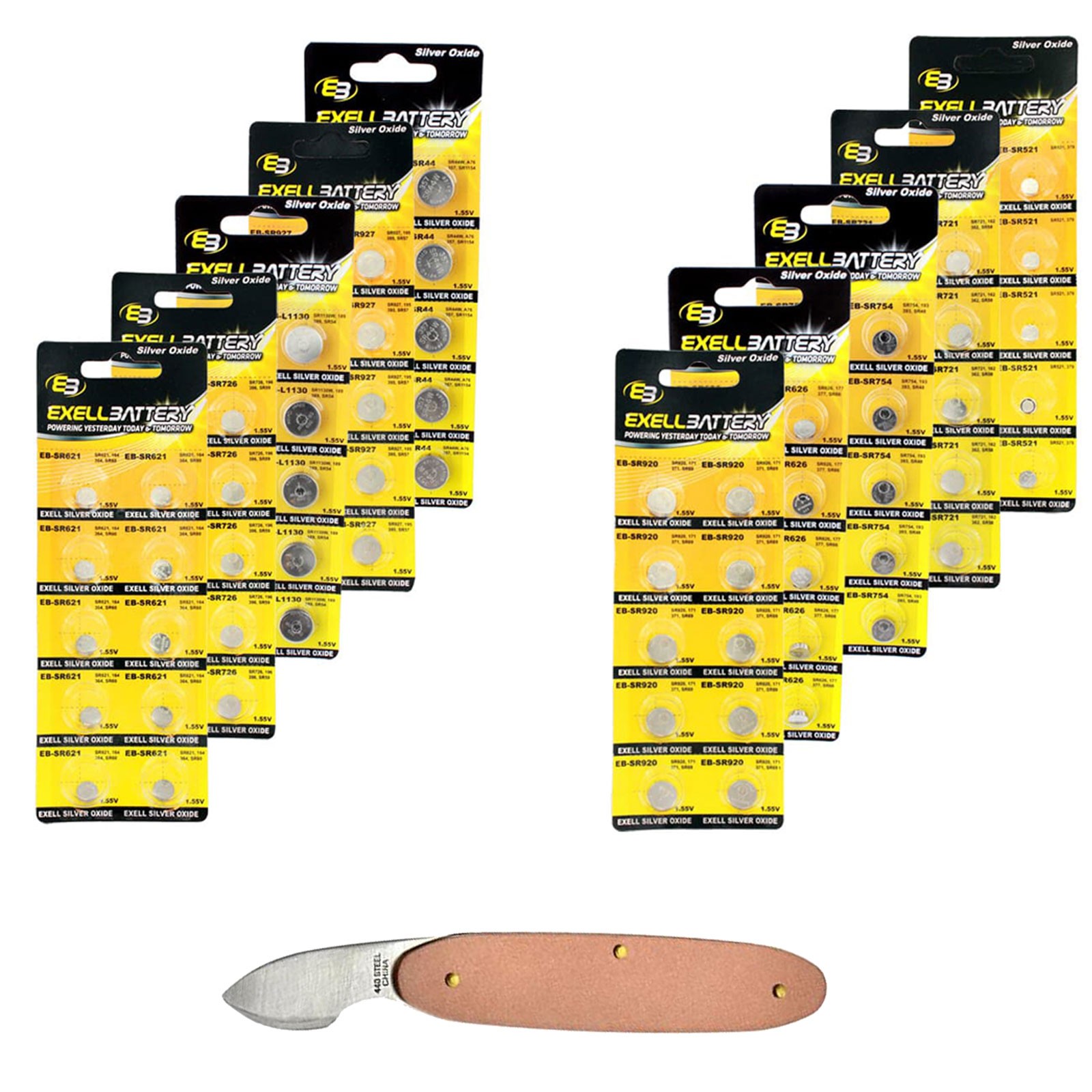 100 pcs Assorted Silver Watch Batteries Repair Kit Variety Pack