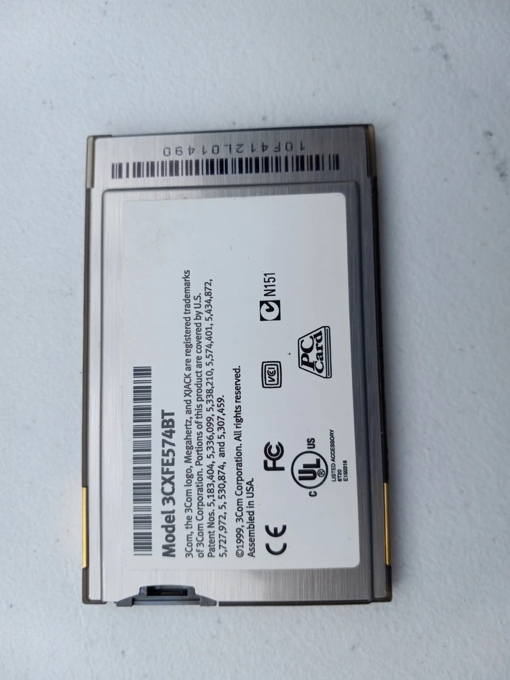 3Com Megahertz LAN 10/100 LAN PC Card with XJACK Connector Model 3CXFE574BT - Image 2 of 3