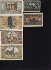 (53218) Emergency money/voucher Meiningen, 1921, 75 + 75 + 75 + 30 + 20 + 75 PF
