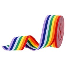 2"Rainbow Striped Grosgrain Ribbon, 25 Yard Polyester Stripe Ribbon