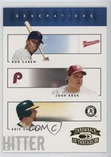 2005 Donruss Throwback Threads Generations John Kruk Rod Carew Eric Chavez s1i