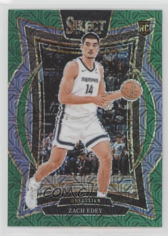 2024-25 Panini Select Concourse Green Mojo Prizm Zach Edey #98 Rookie RC 1gv4