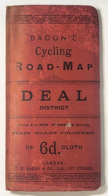 Bacon's Cycling Road Map Deal District UK Map Fold Out c1890s