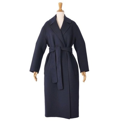 Max Mara S'MaxMara 2019 Long Coat Cucito a Mano Amano Wool Womens Used MOLO-0