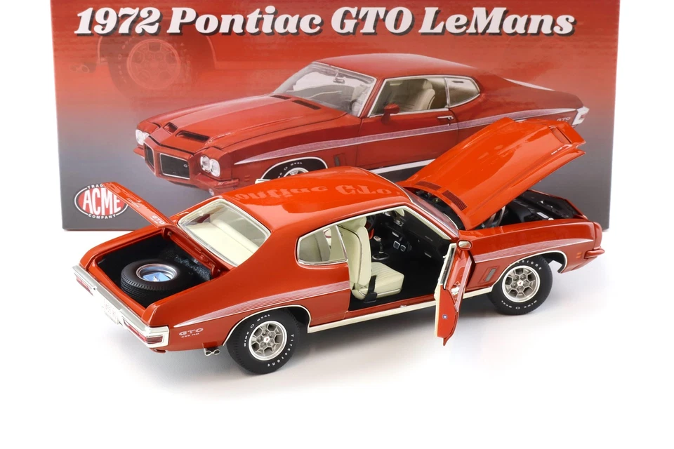 1:18 ACME 1972 Pontiac GTO LeMANS Ram Air Coupe Sundance Arancione - Immagine 4 di 4