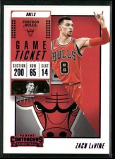 2018-19 Panini Contenders #44 Zach LaVine Game Ticket Purple #/25