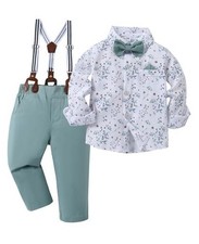 Toddler Boy Clothes Suit Gentleman Wedding Outfits 18-24 Months Pale Green