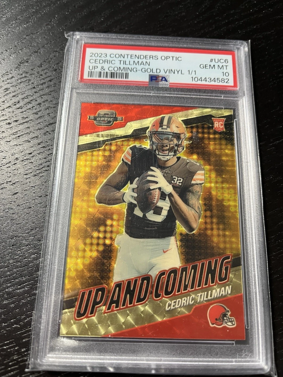 Cedric Tillman Panini Contenders Optic Up and Coming #UC6 Gold Vinyl 1/1