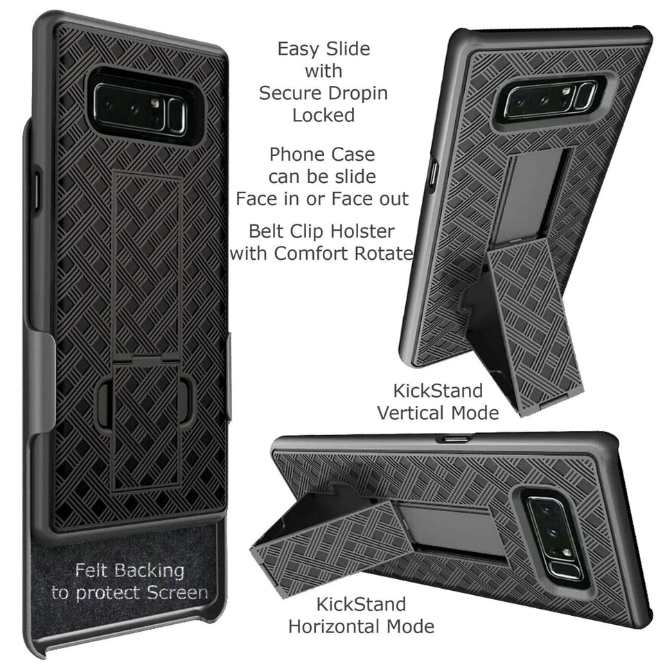 Funda de teléfono con diseño de funda de soporte para Samsung Galaxy Note 8, impresión transparente Foto 2 de 4