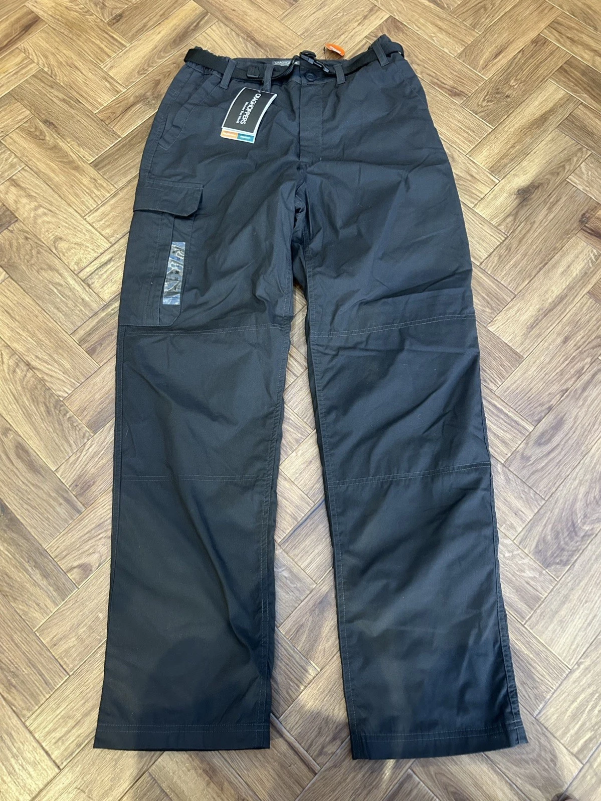 Craghoppers Mens Classic Kiwi Walking Trekking Trousers Black Pepper 30L Lined