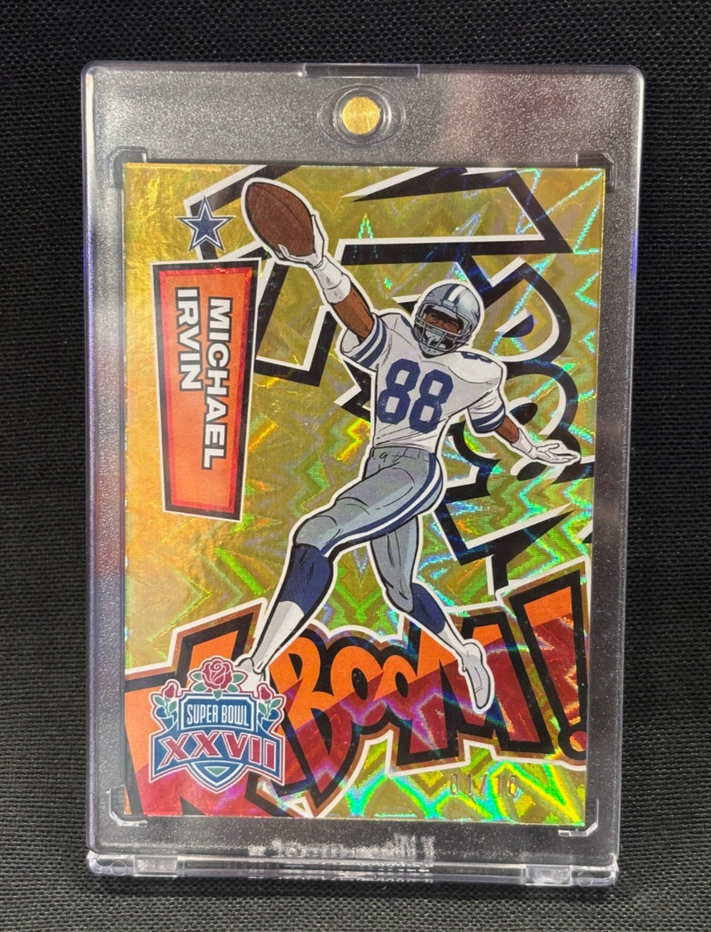 Michael Irvin 2025 PANINI ABSOLUTE FOOTBALL GOLD KABOOM Card #5 COWBOYS #01/10