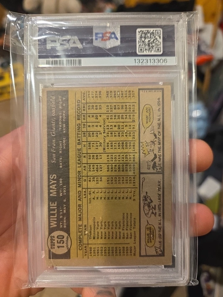 1961 Topps - Willie Mays #150 Foto 2 de 2