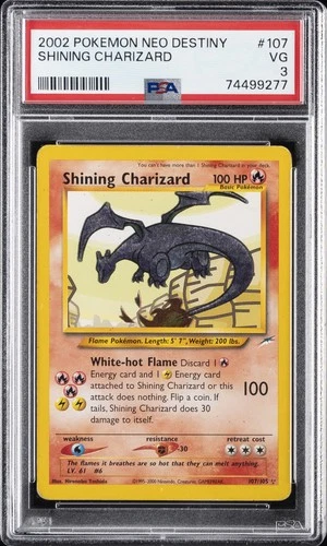 2002 POKEMON NEO DESTINY #107 SHINING CHARIZARD PSA 3