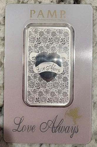 PAMP Suisse Love Always 1 oz .999 Fine Silver Bar with Assay