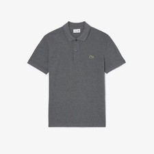 Image of Lacoste Men's Petit Pique Slim Fit Polo Shirt Eclipse Jaspe Grey PH4012 050 4/M