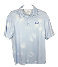 Under Armour Playoff Polo Shirt Mens Medium Light Blue Golf Performance Stretch