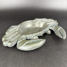 Nautical Crab Vtg Style Cast Iron Ashtray Rustic Decor Smoking Cigar Cigarette