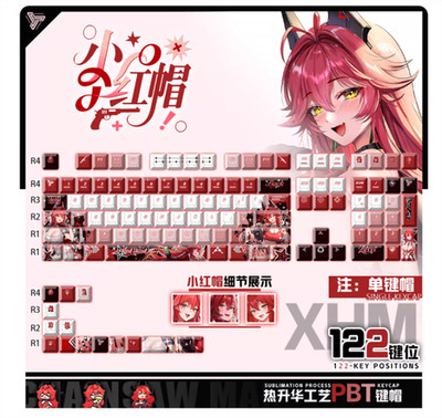 Anime NIKKE: The Goddess of Victory Red Hood PBT Keycap for Keyboard 122pcs Set