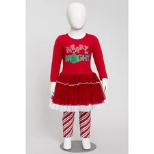 Counting Daisies Toddler Girls Holiday Tutu Set Red Christmas Outfit 5T