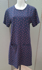 Quba & Co Navy Jersey Dress Size 12 Pink Boat Pattern Nautical Pockets Coastal