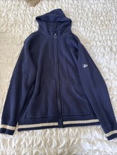 Stussy Mens Full Zip Jacket Hooded Sz XL Wool...