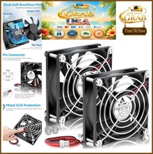 24V 80mm x 25mm Brushless DC Cooling Fan 2-Pin Dual Ball Bearing 2-Pack